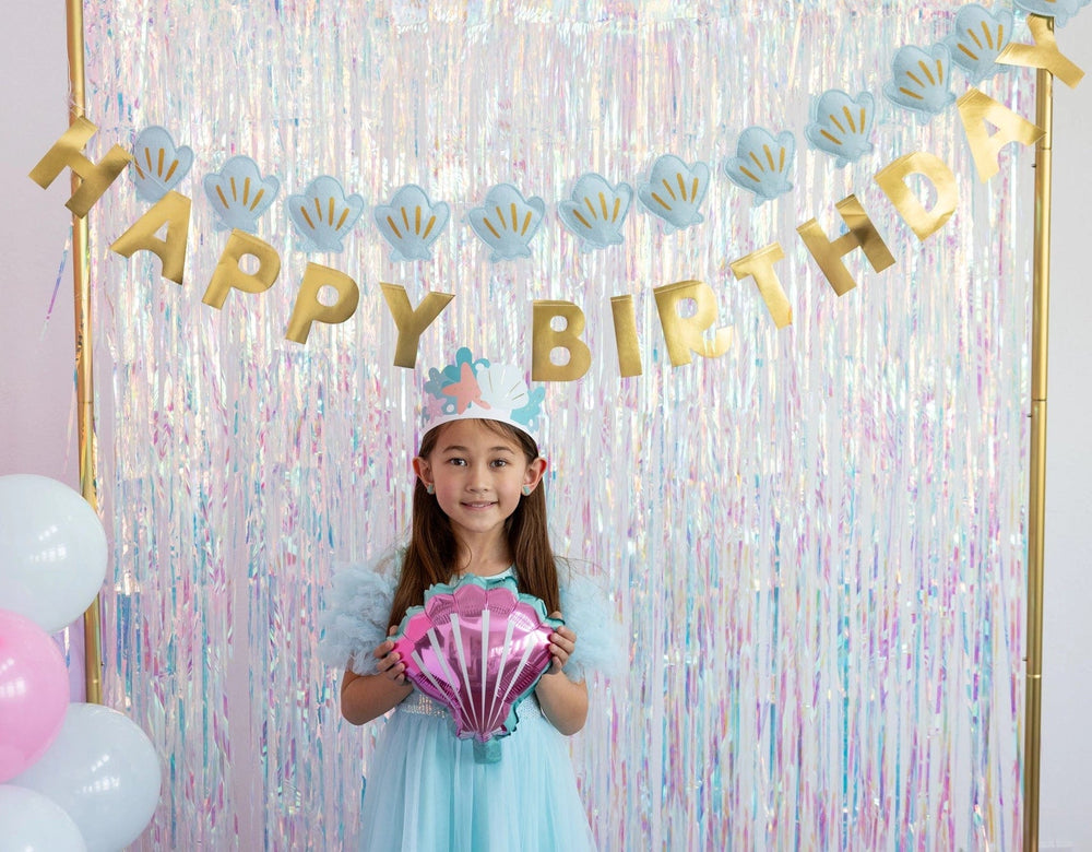 Mermaid Party Decorations - Happy Birthday Puffy Felt Banner - My Minds Eye Party UK Banners Mermaid Happy Birthday Puffy Felt Banner