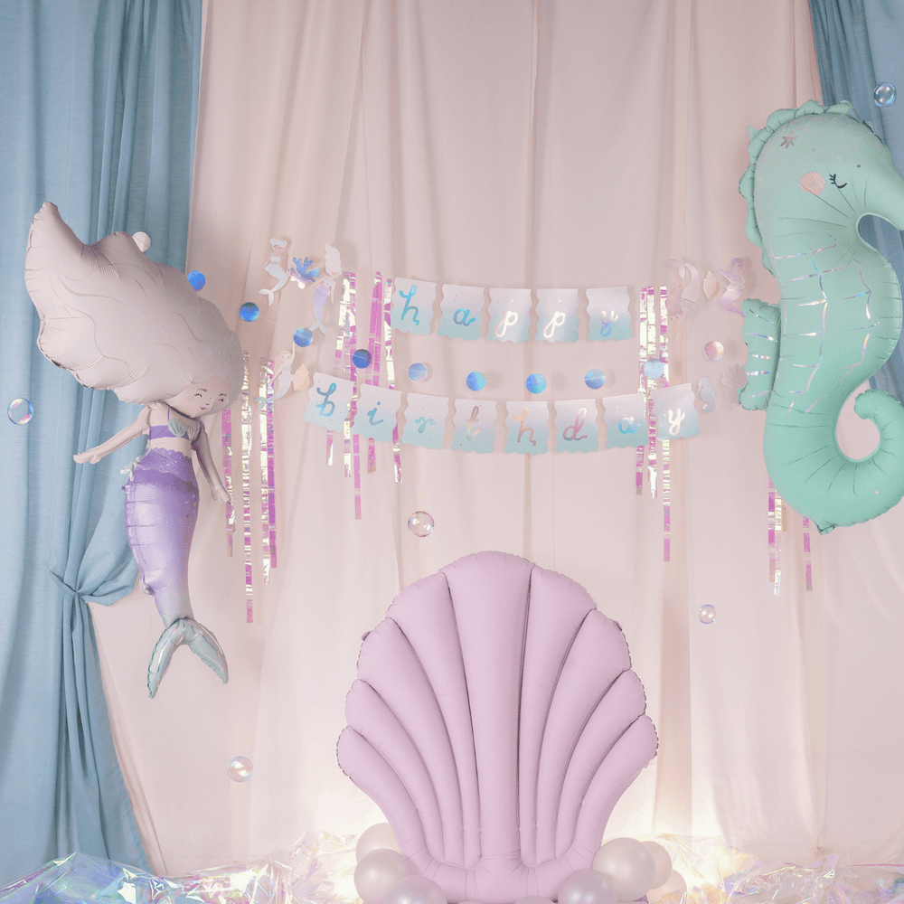 Mermaid Party Decorations - Mermaid Party Happy Birthday Bunting Banners Mermaid Party Happy Birthday Bunting