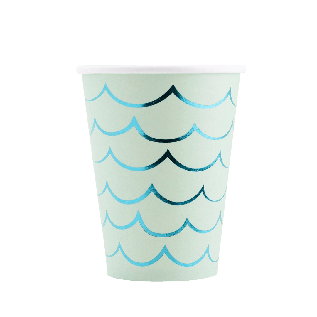 Mermaid Party Mermaid Tail Paper Party Cups x 8 - Mermaid Party Decorations - My Mind's Eye Disposable Cups Mermaid Party Mermaid Tail Paper Party Cups x 8