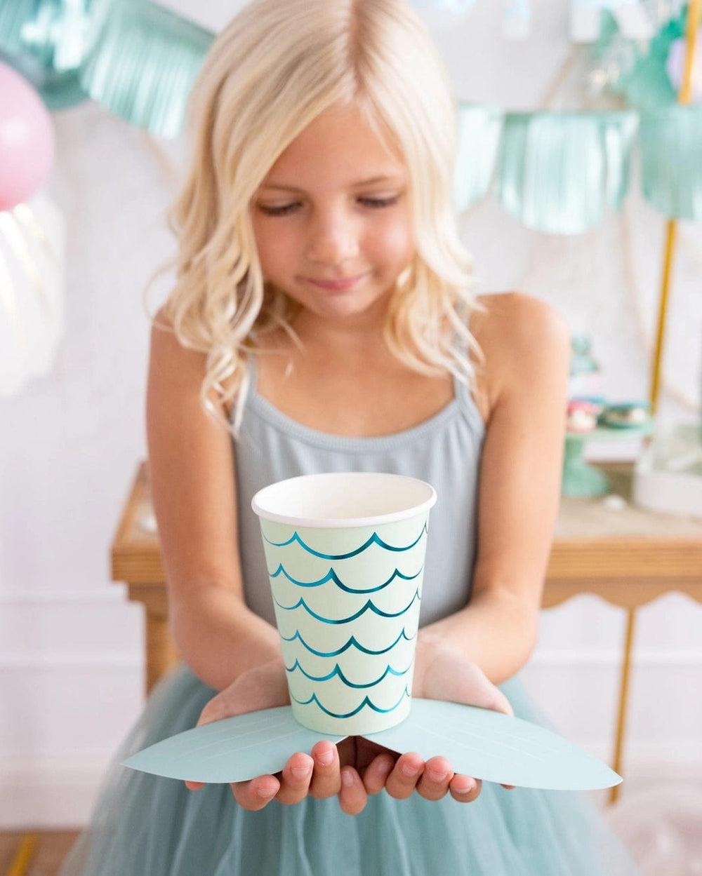 Mermaid Party Mermaid Tail Paper Party Cups x 8 - Mermaid Party Decorations - My Mind's Eye Disposable Cups Mermaid Party Mermaid Tail Paper Party Cups x 8