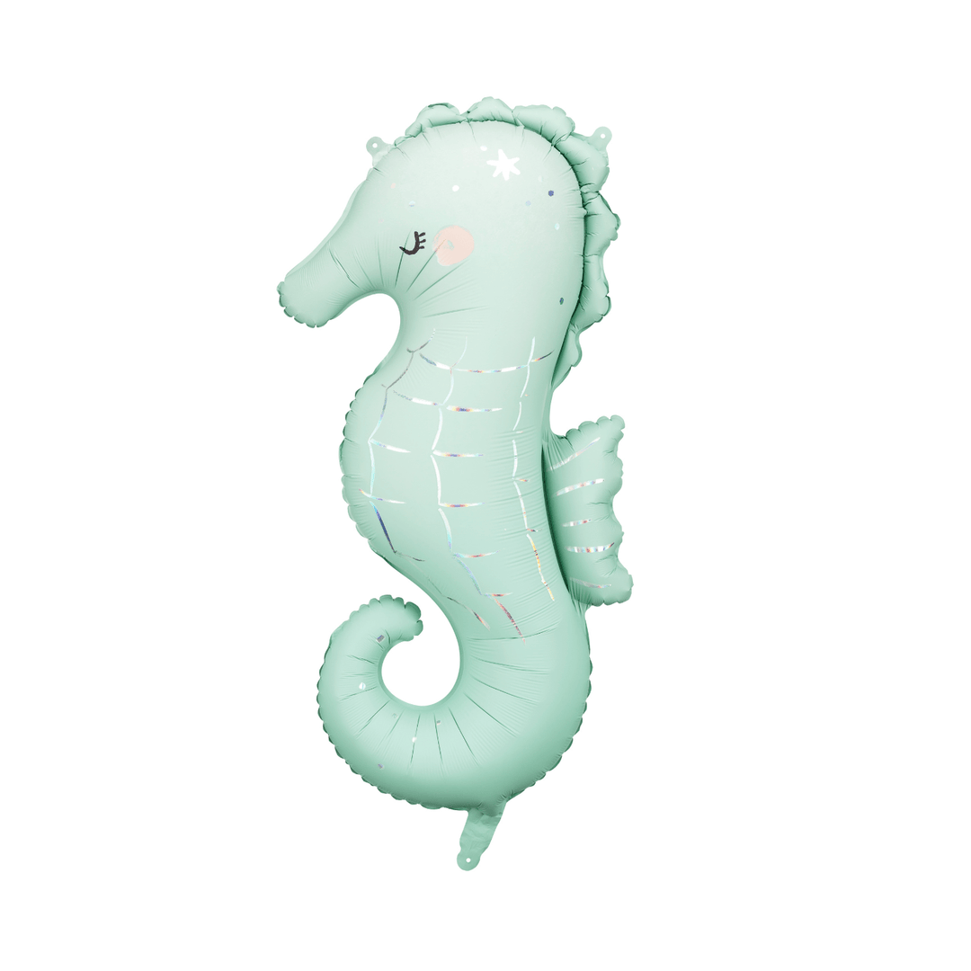 Mermaid Party Seahorse Foil Balloon – 36in - Mermaid Party Decorations Foil Balloon Mermaid Party Seahorse Foil Balloon – 36in