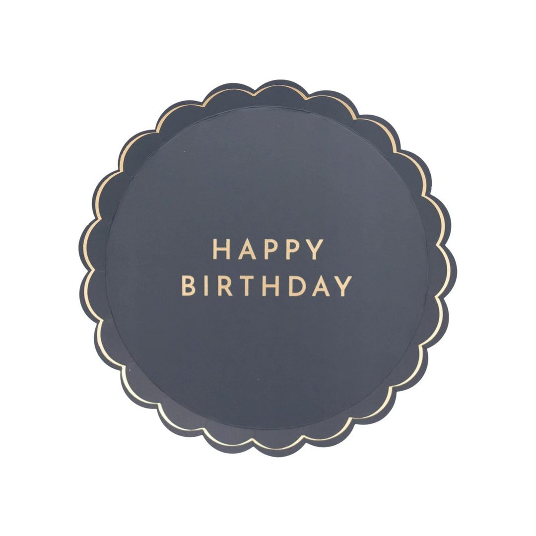 Midnight Blue Signature Happy Birthday Small Plates x 8 - Bonjour Fete UK Party Supplies Disposable Plates Midnight Blue Signature Happy Birthday Small Plates x 8