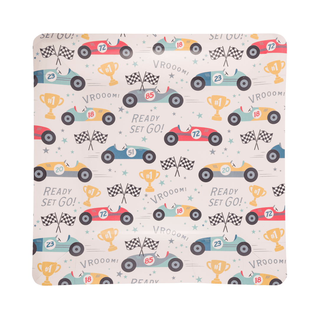 Miles Per Hour - Speedometer Party Plates x 8 - My Mind's Eye Party - Racing Party Decorations Disposable Plates Miles Per Hour - Race Car Pattern Plates x 8