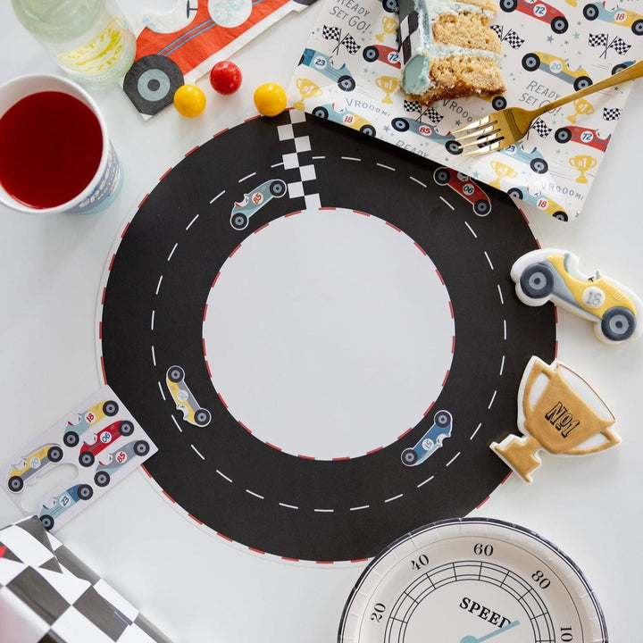 Miles Per Hour - Race Track Placemat x 12 - My Mind's Eye Party - Racing Party Decorations Disposable Plates Miles Per Hour - Race Track Placemat x 12