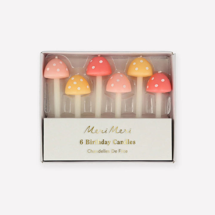 Mushroom Birthday Candles x 6 - Mushroom Party Supplies Birthday Candles Mushroom Birthday Candles x 6