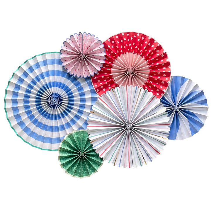 My Mind's Eye - Oui Party Birthday Party Fans Set x 6 Party Supplies Oui Party Birthday Party Fans Set x 6