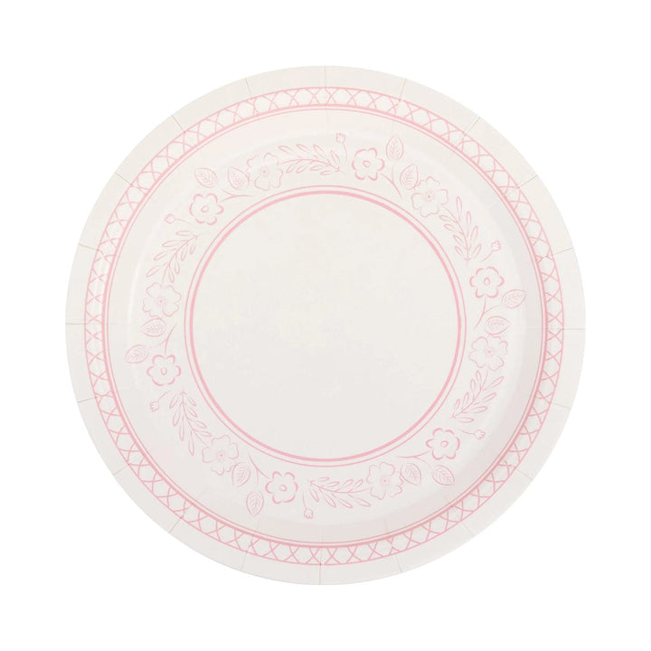 My Mind's Eye - Pembroke Pink Floral Small Paper Dessert Plates x 8 Disposable Plates Pembroke Pink Floral Small Paper Dessert Plates x 8