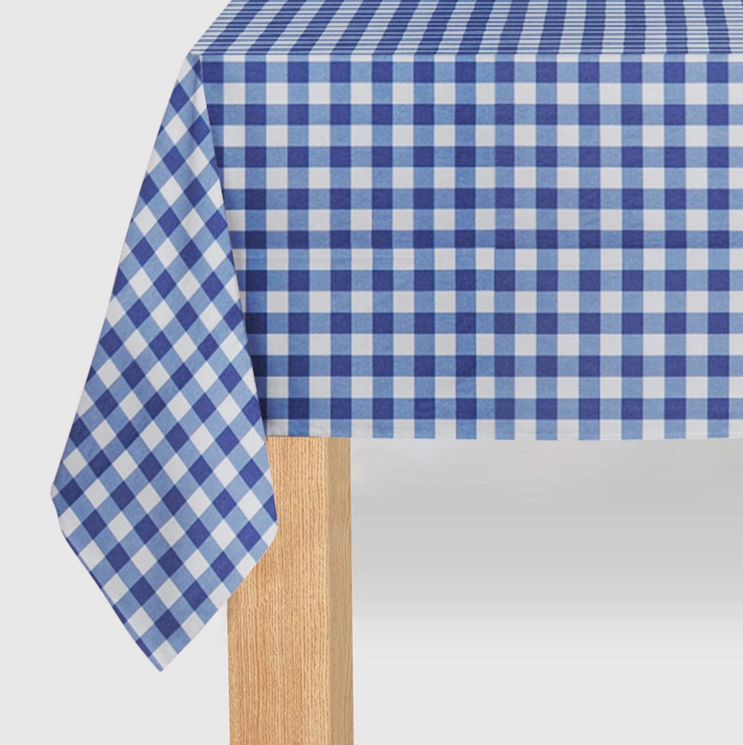 Navy Blue Gingham Paper Tablecloth - Coterie Party Supplies UK Tablecloths Navy Blue Gingham Paper Tablecloth