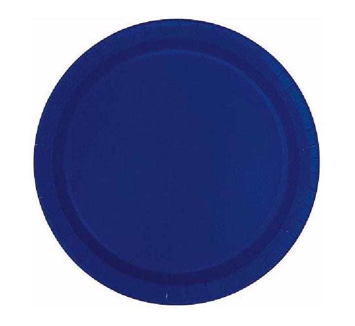 Navy Blue Large Paper Party Plates x 16 - Navy Blue Party Supplies Disposable Plates Navy Blue Large Paper Party Plates x 16