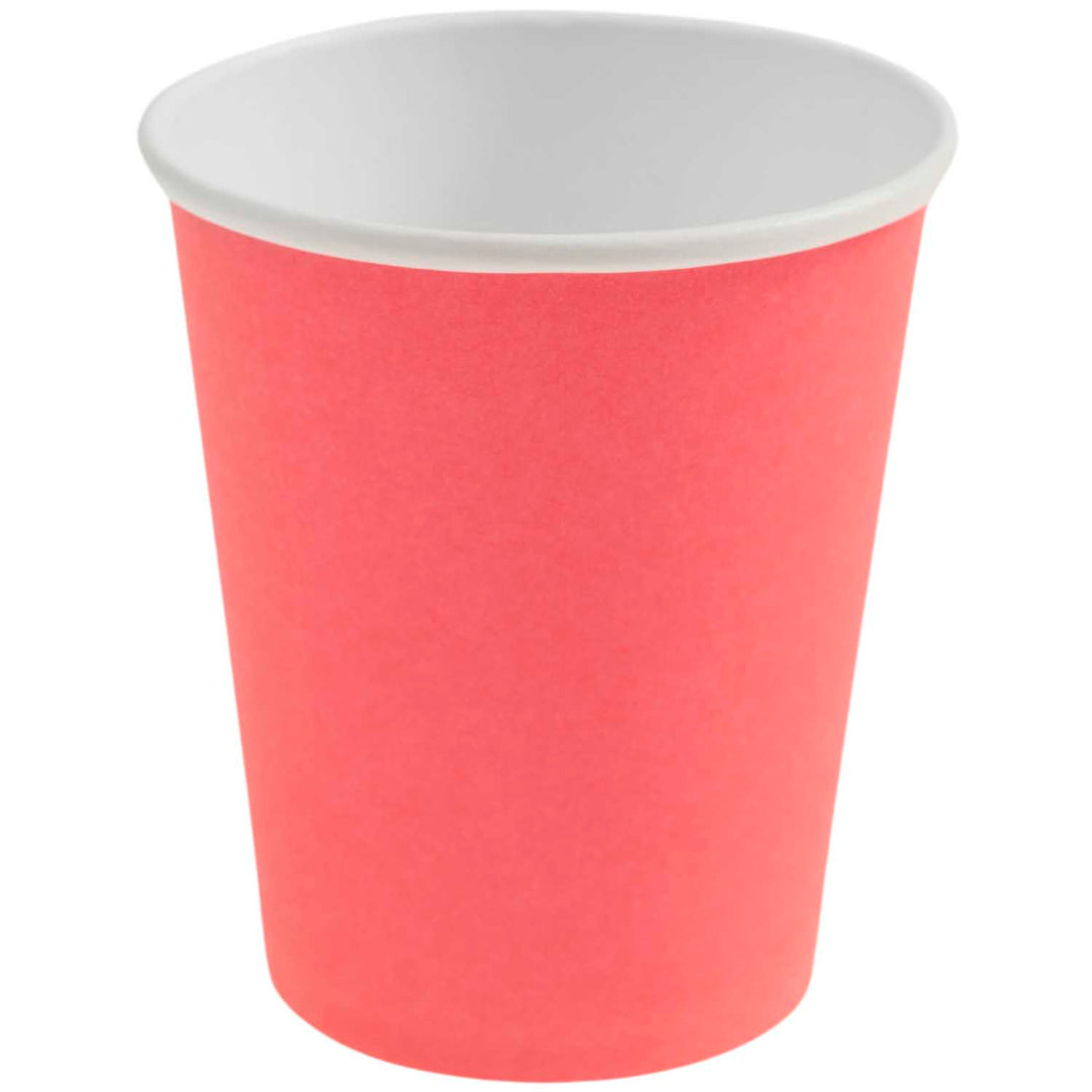 Neon Pink Party Cups x 8 - Pink Birthday Party Supplies - Barbie Birthday Cups Disposable Cups Neon Pink Party Cups x 8