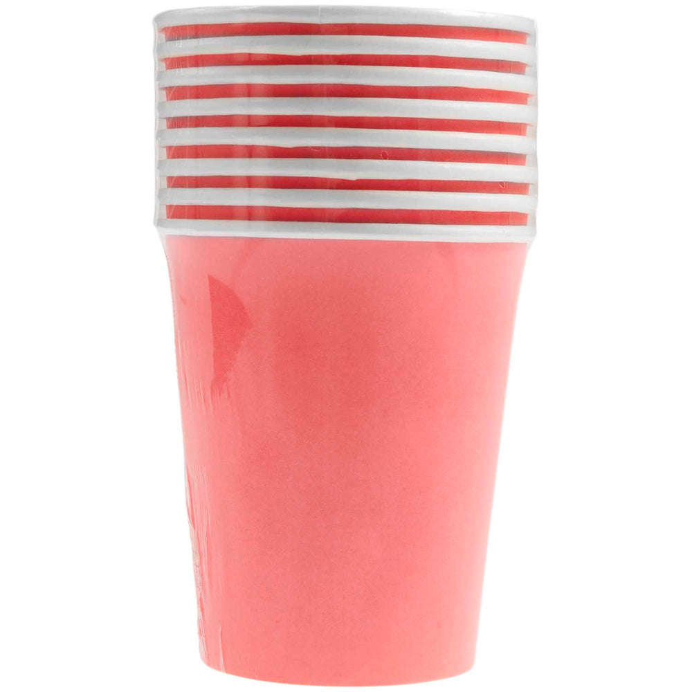 Neon Pink Party Cups x 8 - Pink Birthday Party Supplies - Barbie Birthday Cups Disposable Cups Neon Pink Party Cups x 8