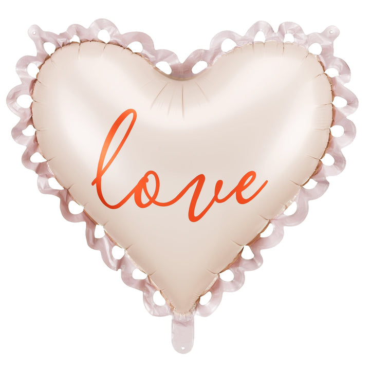 Pale Pink Love Ruffled Edge Heart Foil Balloon - Valentine's Day Balloons Balloons Pale Pink Love Ruffled Edge Heart Foil Balloon - 35 inch