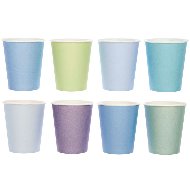 Paper Party Cups x 8 - Ocean Mix Cups Paper Party Cups x 8 - Ocean Mix