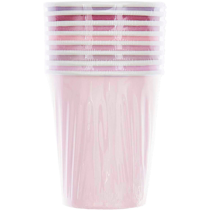 Paper Party Cups x 8 - Pinks - Pink Party Supplies Disposable Cups Paper Party Cups x 8 - Pinks