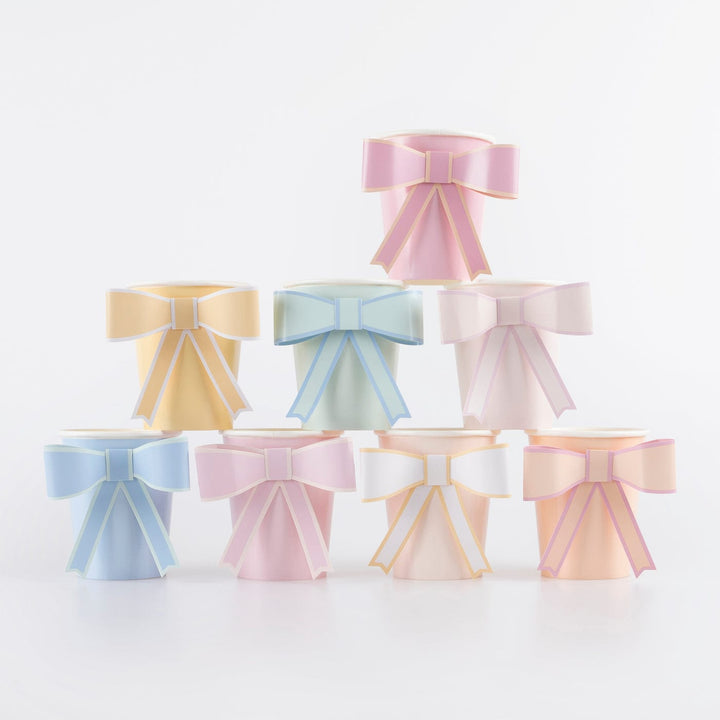 Paper Cup Pastel Bow Party Cups x 8