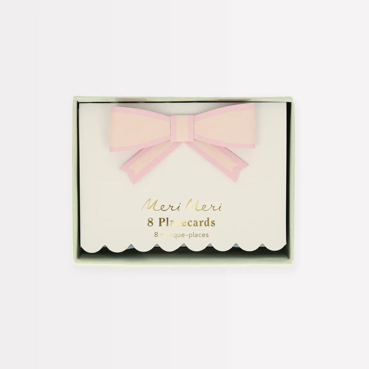 Pastel Bow Party Place Cards x 8 - Bow Themed Party Decor place cards Pastel Bow Party Place Cards x 8