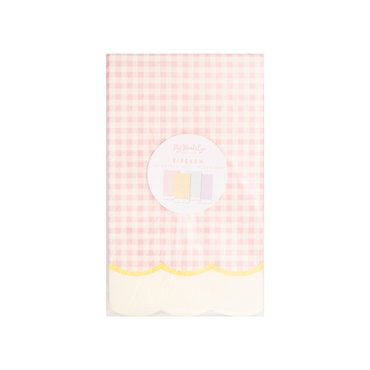 Pastel Gingham Party Napkins x 24 - Pastel Party Supplies Paper Napkins Pastel Gingham Party Napkins x 24