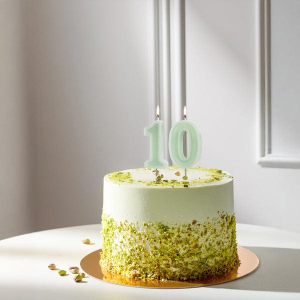 Pastel Green Number 0 candle - Birthday cake candles Birthday Candles Pastel Green Number 0 Candle