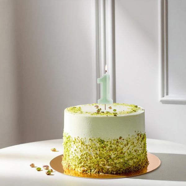 Pastel Green Number 1 candle - Birthday cake candles Birthday Candles Pastel Green Number 1 candle