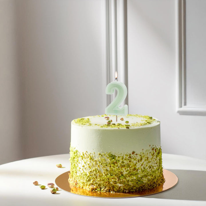 Pastel Green Number 2 candle - Birthday cake candles Birthday Candles Pastel Green Number 2 candle