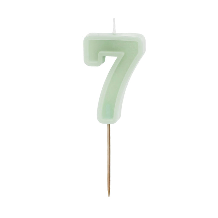 Pastel Green Number 7 candle - Birthday cake candles Birthday Candles Pastel Green Number 7 candle