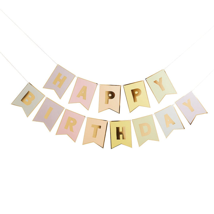 Bunting Pastel Happy Birthday Flag Bunting