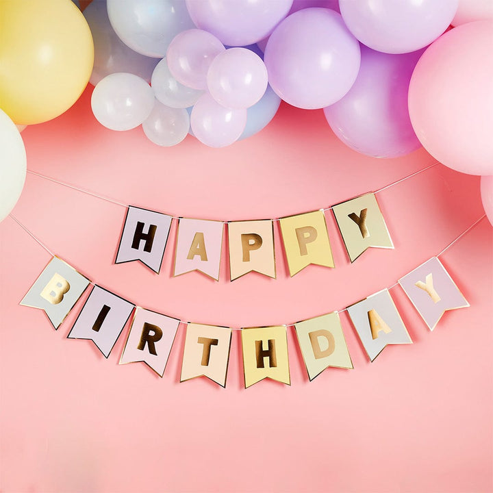 Bunting Pastel Happy Birthday Flag Bunting