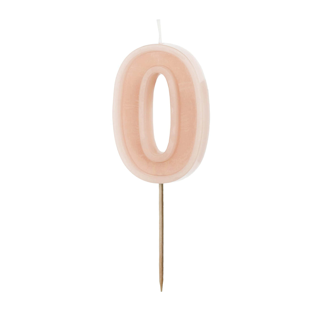 Pastel Pink Number 0 candle - Birthday cake candles Birthday Candles Pastel Pink Number 0 Candle