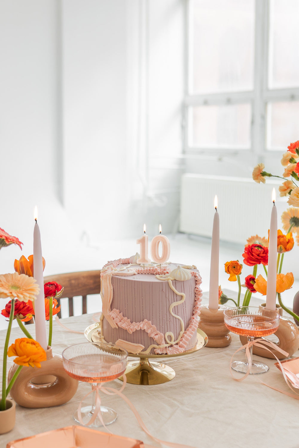 Pastel Pink Number 0 candle - Birthday cake candles Birthday Candles Pastel Pink Number 0 Candle