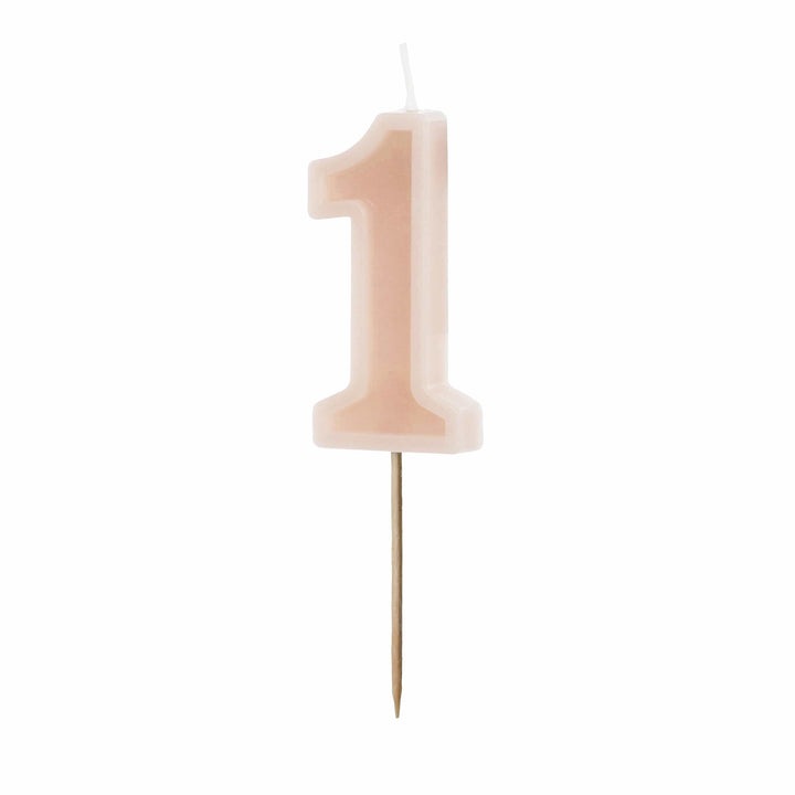 Pastel Pink Number 1 candle - Birthday cake candles Birthday Candles Pastel Pink Number 1 Candle