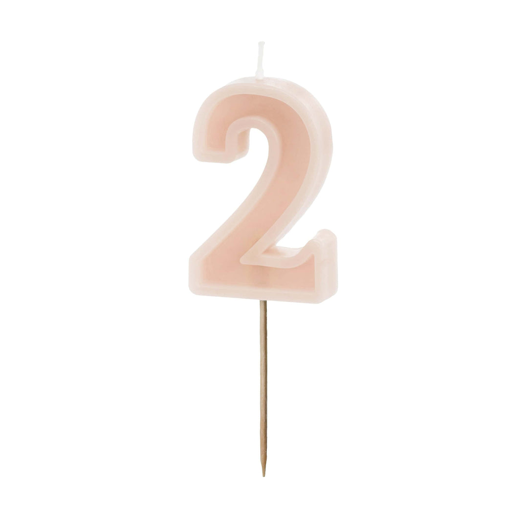 Pastel Pink Number 2 candle - Birthday cake candles Birthday Candles Pastel Pink Number 2 Candle