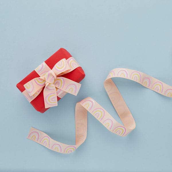 ribbon Peach Rainbow Patterned Ribbon