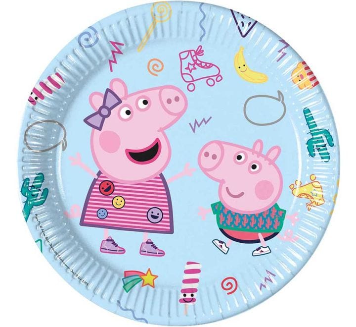 Peppa Pig Party Large Plates x 8 - Peppa Pig Party Supplies party plates Peppa Pig Party Large Plates x 8