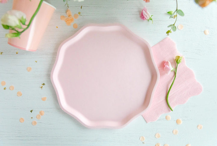 Petal Pink Compostable Party Dinner Plates x 8 - Bonjour Fete UK Party Supplies Disposable Plates Petal Pink Compostable Party Dinner Plates x 8