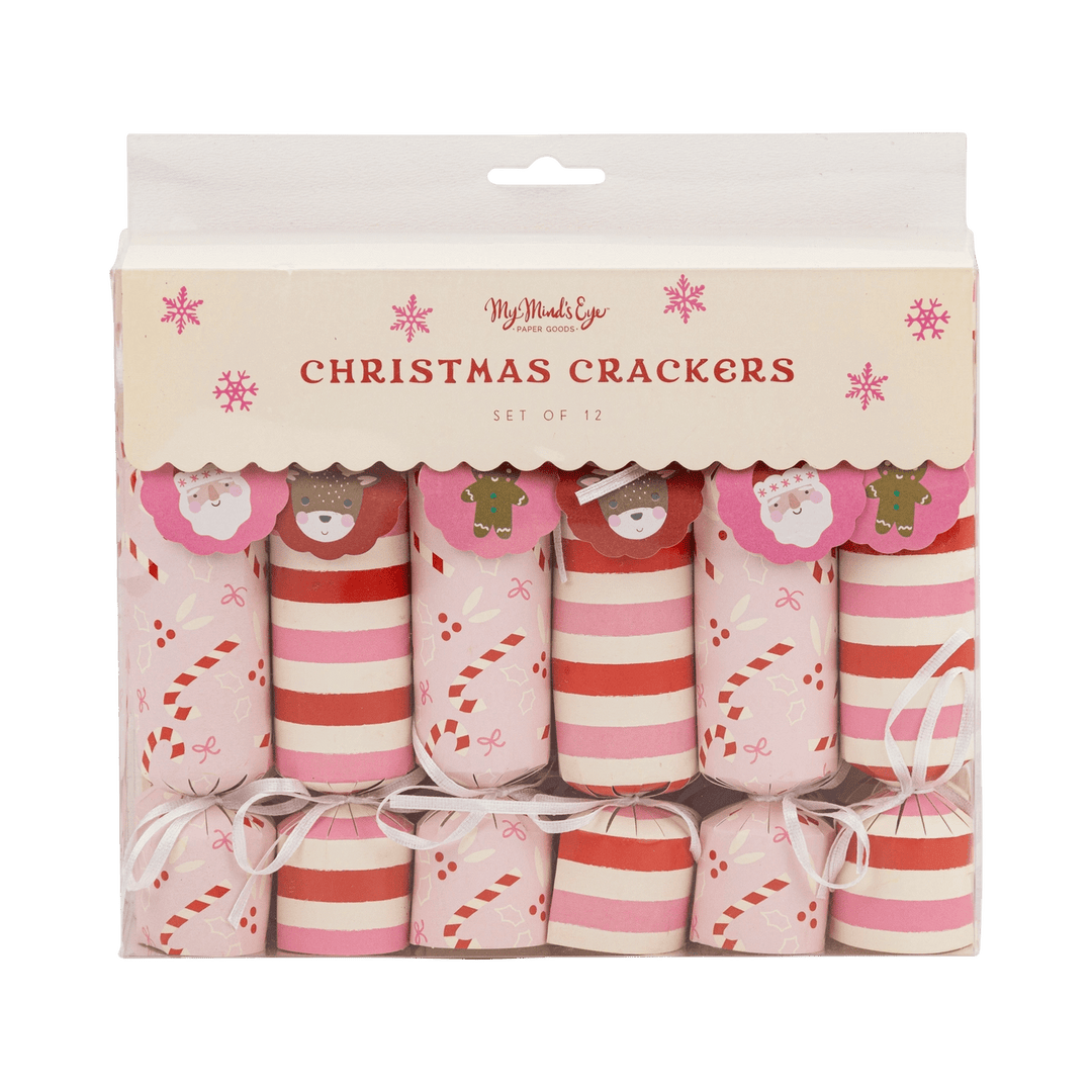 Pink and Red Kids Cute Christmas Crackers x 12 - Luxury My Minds Eye Kids Christmas Crackers christmas crackers Pink and Red Kids Cute Christmas Crackers x 12