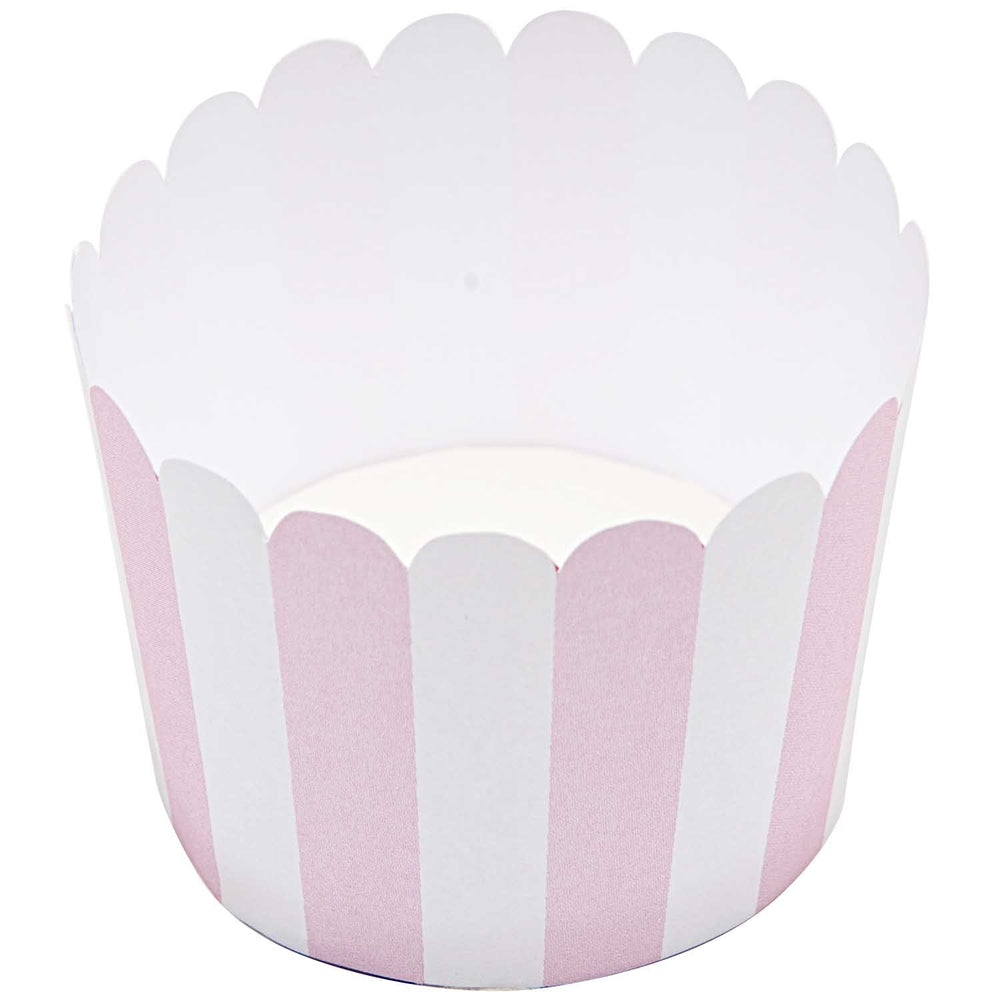 Pink And White Stripe Baking Cups x 12 Cake Decorating Supplies Pink And White Stripe Baking Cups x 12