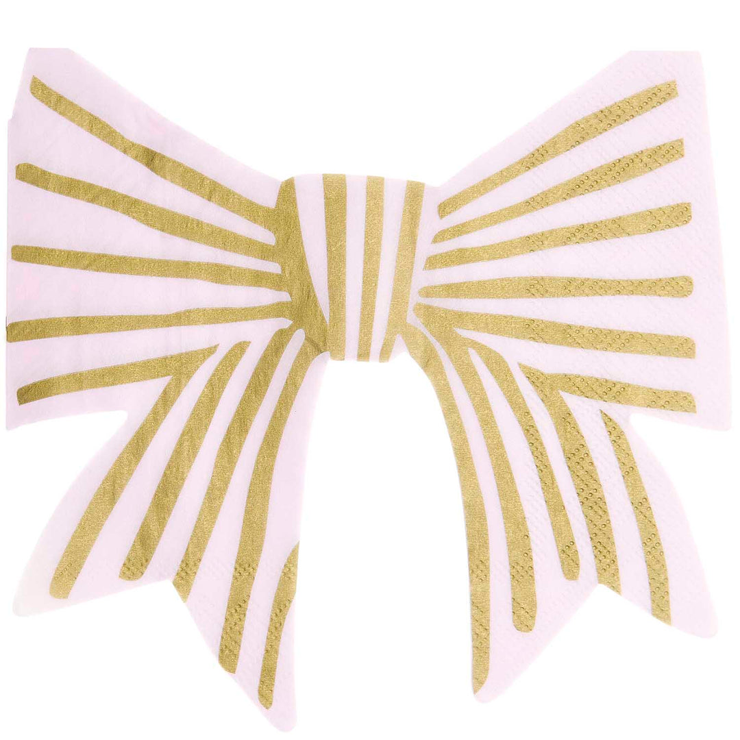 Pink Bow Shaped Party Napkins x 20 - Bow Theme Hen Party Paper Napkins Pink Bow Shaped Party Napkins x 20