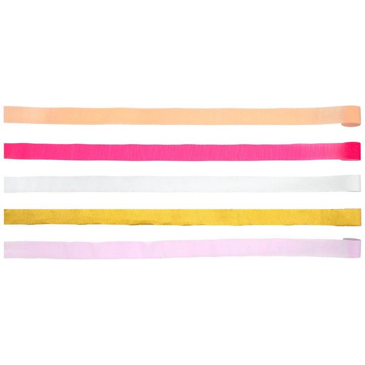 Pink Crepe Paper Streamers x 5 - Meri Meri Party - Pink Party Decorations Paper Decoration Pink Crepe Paper Streamers x 5