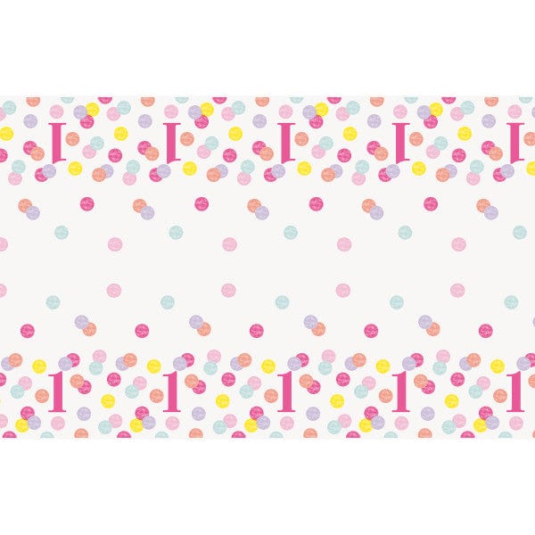 table cover Pink Dots 1st Birthday Party Tablecover