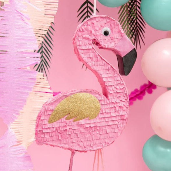 Pink Flamingo 3D Piñata - Tropical theme birthday party decorations Piñatas Pink Flamingo 3D Piñata