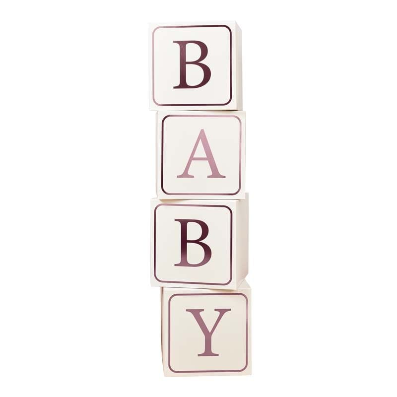 Pink Giant 'BABY' Blocks - Baby Shower Supplies prop Pink Giant 'BABY' Blocks