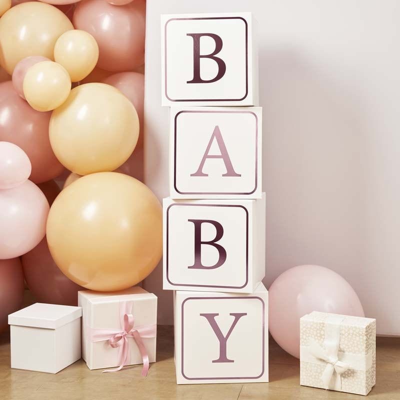 Pink Giant 'BABY' Blocks - Baby Shower Supplies prop Pink Giant 'BABY' Blocks