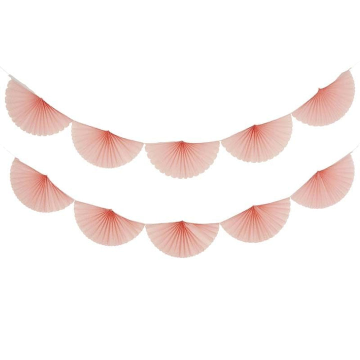 Pink Paper Fan Garland - Pink Party Supplies Bunting Pink Paper Fan Garland - 2m