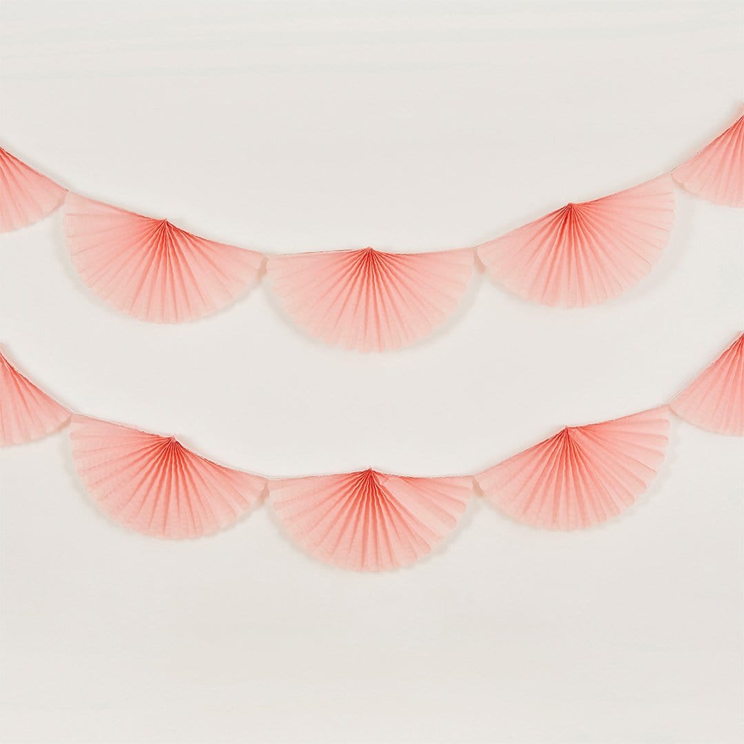 Pink Paper Fan Garland - Pink Party Supplies Bunting Pink Paper Fan Garland - 2m