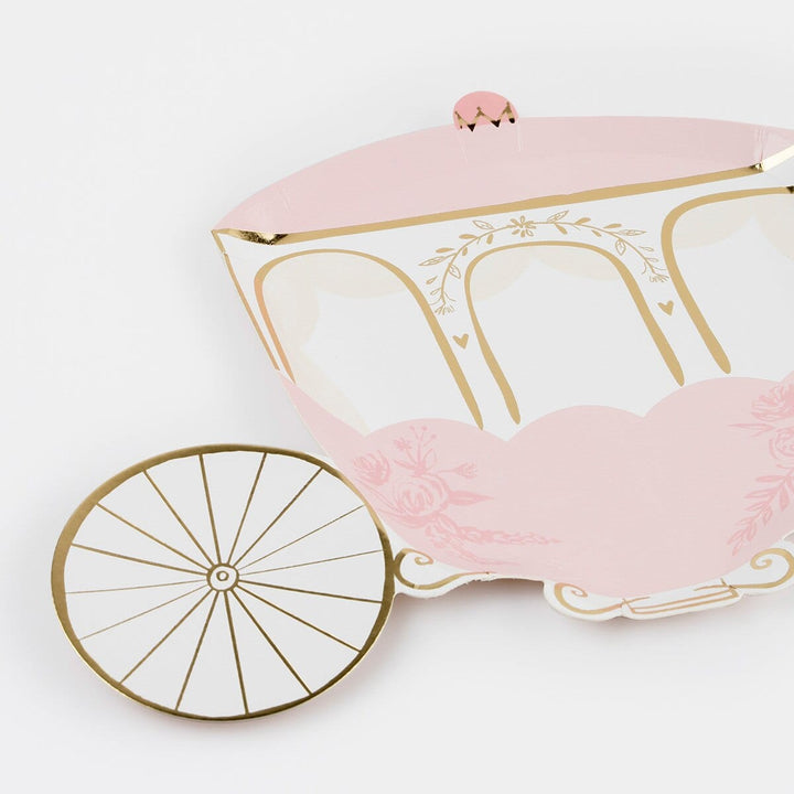 Princess Carriage Party Plates x 8 - Meri Meri Princess Party Decorations Disposable Plates Princess Carriage Party Plates x 8