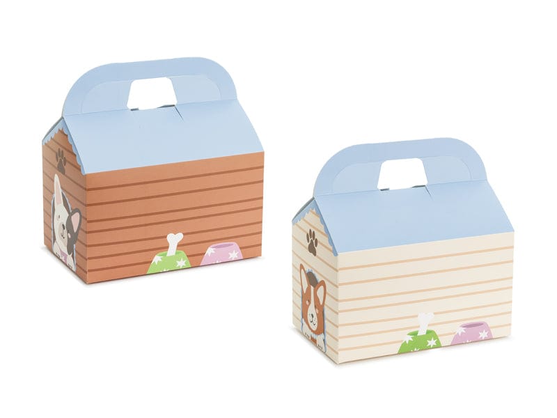 Puppy Party Doghouse Cake Boxes x 6 - Puppy and Dog Party party box Puppy Party Doghouse Cake Boxes x 6