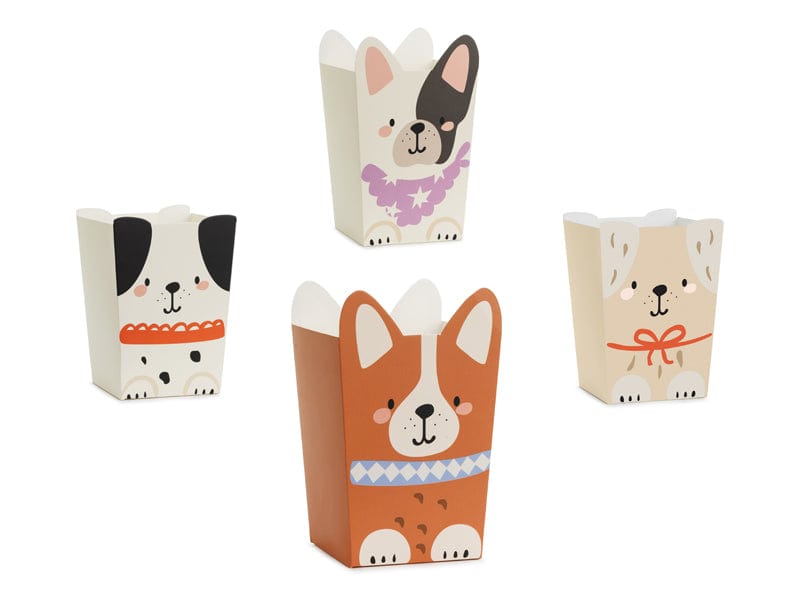 Puppy Party Popcorn Boxes x 6 - Puppy and Dog Party party box Puppy Party Popcorn Boxes x 6