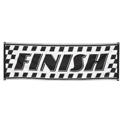 Racing Party Chequered Flag 'FINISH' Banner - Race Car Theme Party Decorations Bunting Racing Party Chequered Flag 'FINISH' Banner