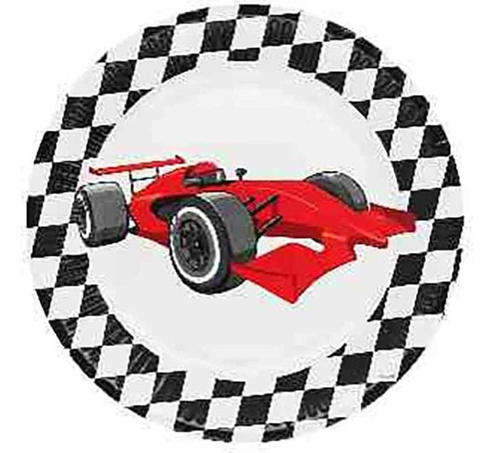 Racing Party Chequered Flag Party Plates x 10  Disposable Plates Racing Party Chequered Flag Party Plates x 8