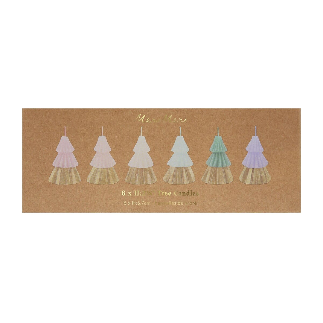 Rainbow & Gold Christmas Tree Candles x 6 - Christmas Candles Candle Rainbow & Gold Christmas Tree Candles x 6